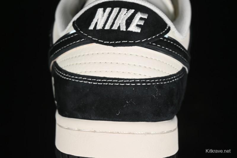 Nike SB Dunk Low Carhartt Collaboration - Off White Black Swoosh Anniversary Custom Low-Top Casual Skate Shoes - SJ1089-005