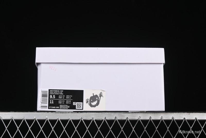 Nike Air Force 1 '07 Low Casual Sneakers with Black and White Hand-Drawn Anime Design - CT2585-100