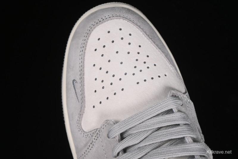 Nike Air Jordan 1 Low AJ1 The North Face Collaboration - Suede Grey Retro Basketball Shoes - DM5688-111