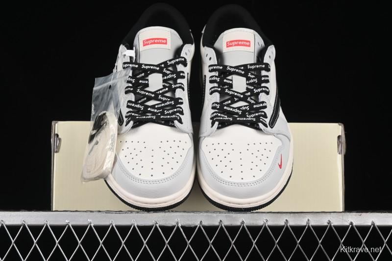 Nike Travis Scott x Fragment Design x Air Jordan 1 Low OG SP AJ1 Supreme Collaboration - Mist Blue Low-top Casual Sneakers - SJ2068-119