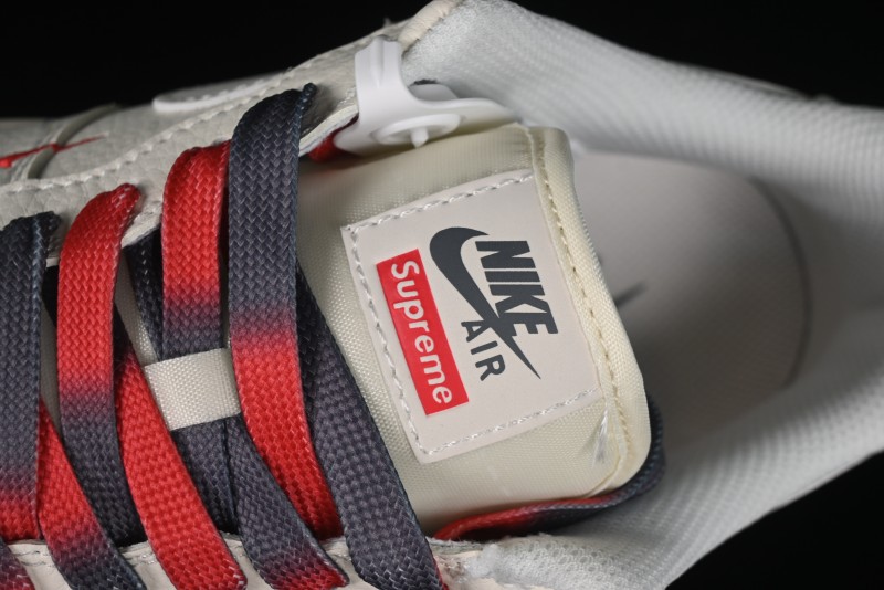 Nike Air Force 1 '07 Low Supreme Collaboration - Beige Red Blue Colorblock Casual Sneakers - XZ6188-228
