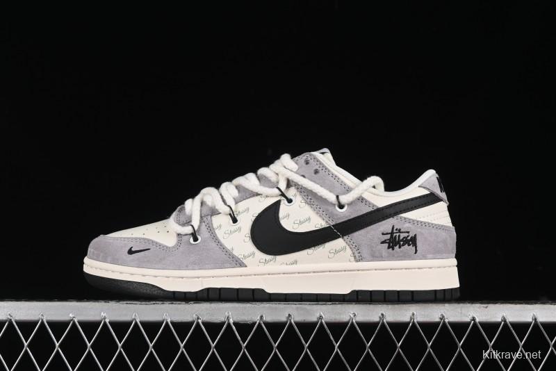 Nike SB Dunk Low Stussy Anniversary Edition Customized Low-Top Casual Skate Shoes - SJ2068-293