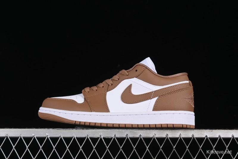 Nike Air Jordan 1 Low AJ1 White Tan Low Top Casual Sneakers - DC0774-202