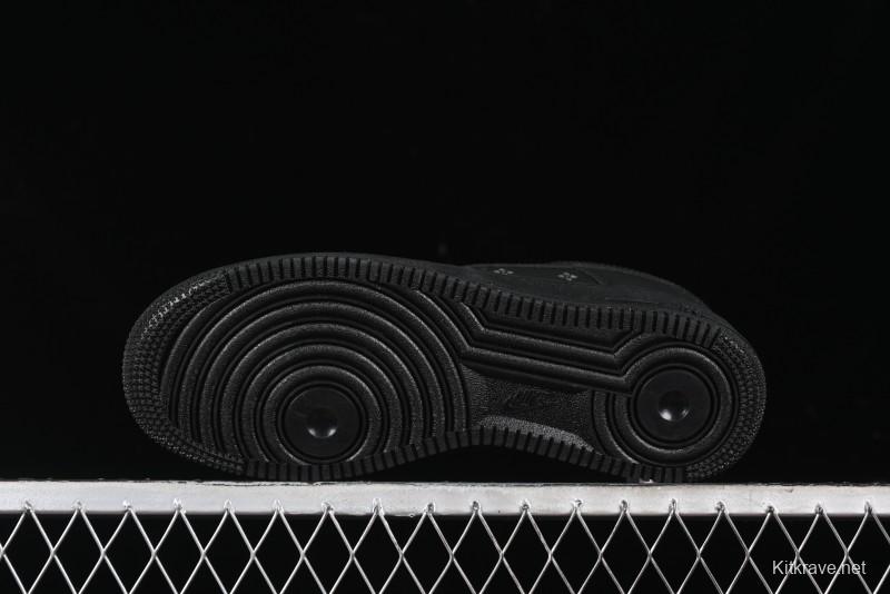 Nike Air Force 1 '07 Low LV Custom All Black Casual Sneakers - 315122-101