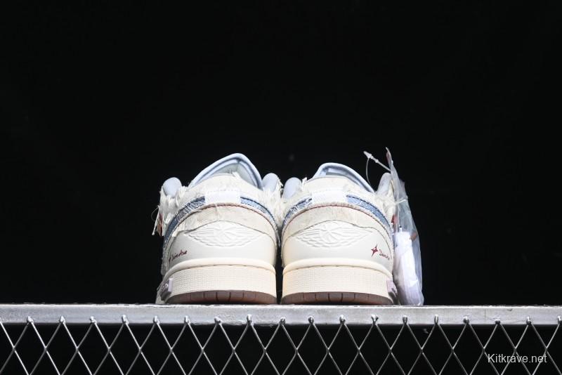 Nike Air Jordan 1 Low AJ1 Panda Prank Qixi Themed Retro Basketball Shoes with Special Graffiti Design - FZ5046-041