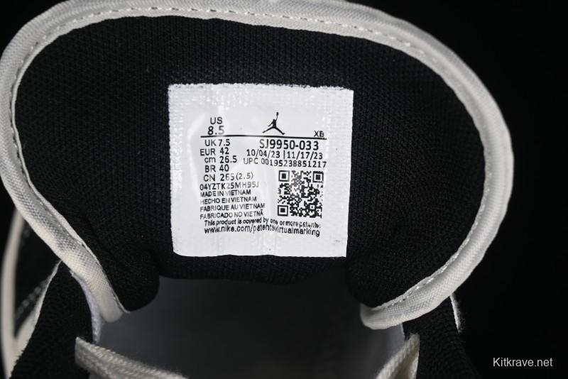 Nike Air Jordan 1 Low AJ1 Stussy Collaboration - Black White Red Label Retro Basketball Shoes - SJ9950-033