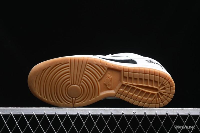 Nike SB Dunk Low Stussy Collaboration - Double Shadow White Hook Anniversary High-End Custom Low-Top Casual Skate Shoes - SF1029-406