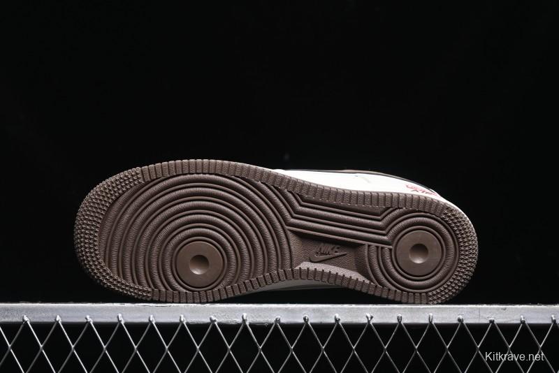 Nike Air Force 1 '07 Low Stone Island x Supreme Collaboration - Beige Brown Swoosh Casual Sneakers - BB1616-306