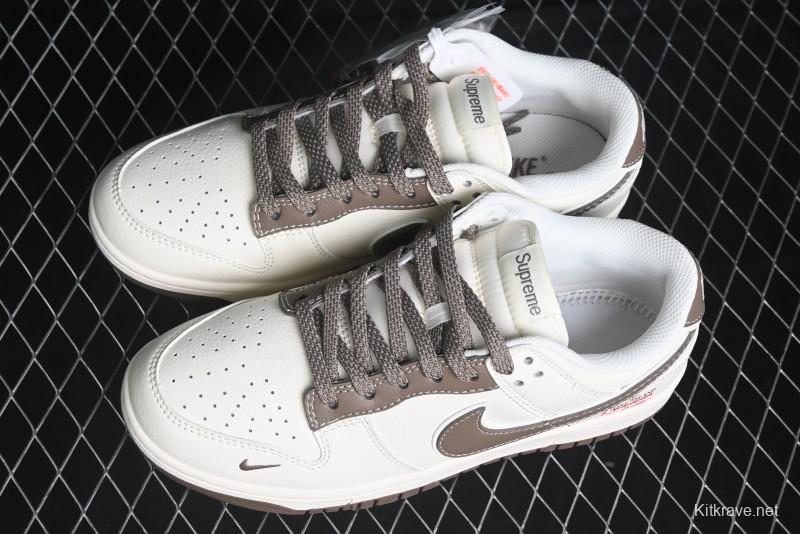 Nike SB Dunk Low Stone Island Supreme Collaboration - Beige Brown Sole Anniversary High-End Custom Low-Top Casual Sneakers - BB9866-008