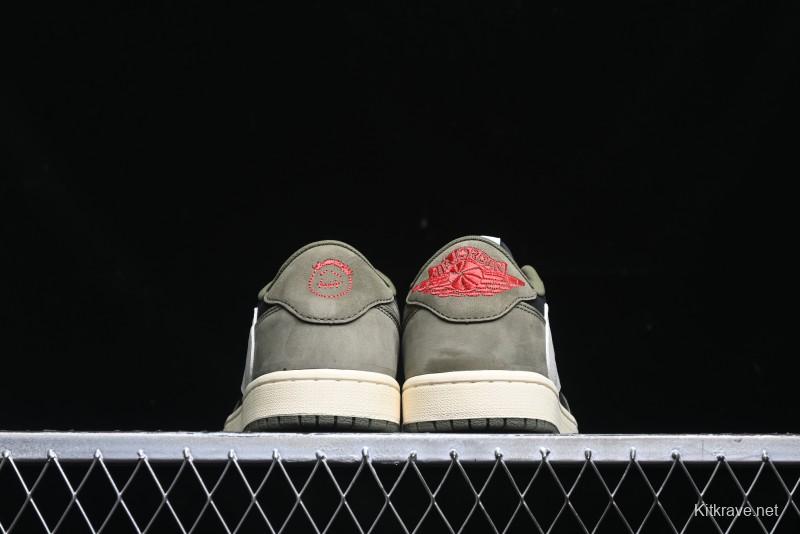Nike Travis Scott x Air Jordan 1 Low OG AJ1 Collaboration Reverse Swoosh Sneakers - DM7866-002