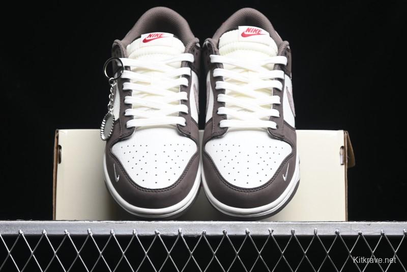 Nike SB Dunk Low Stussy Collaboration - Beige Brown Swoosh Anniversary High-End Custom Low-Top Casual Skate Shoes - SF1029-408