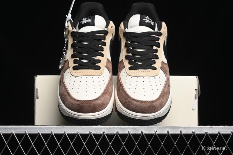 Nike Air Force 1 '07 Low The North Face x Stussy Collaboration - Black Brown Coffee Casual Sneakers - KK1988-018