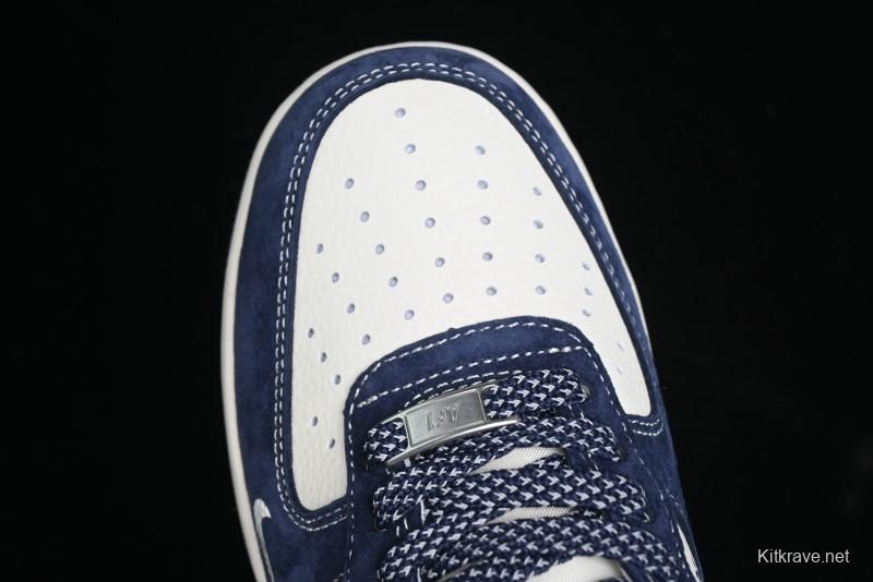 Nike Air Force 1 '07 Low Stussy Collaboration - Navy Red Print Casual Sneakers - XZ6188-350