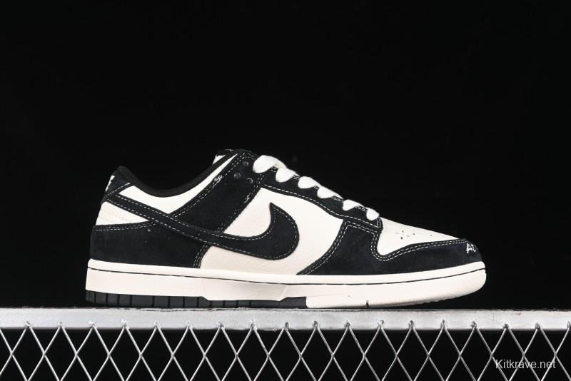 Nike SB Dunk Low Stussy Collaboration - Embroidered Black Swoosh Anniversary Custom Low-Top Casual Sneakers - MM1089-034