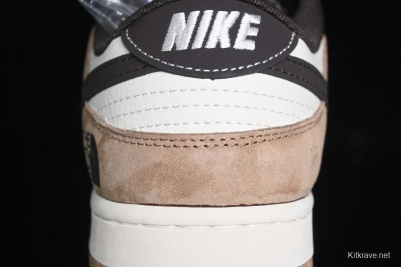 Nike SB Dunk Low The North Face Collaboration - Black White Brown Anniversary High-End Custom Low-Top Casual Skate Shoes - XS1086-004