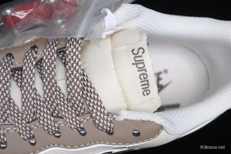 Nike Air Force 1 '07 Low Stone Island x Supreme Collaboration - Beige Brown Swoosh Casual Sneakers - BB1616-306