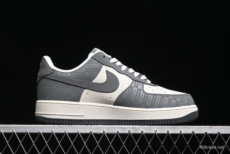 Nike Air Force 1 '07 Low Stussy Collaboration - Light Bone Shadow Low-Top Casual Sneakers - DF0180-008