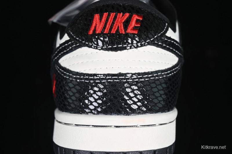 Nike SB Dunk Low UN Collaboration Year of the Snake Limited Edition Dual-Tone Black Snake Anniversary Custom Low-Top Casual Skate Shoes - AG3702-853