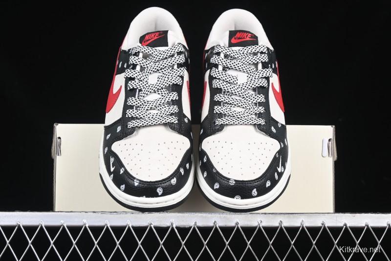 Nike SB Dunk Low Edison Chen Collaboration Graffiti Red Swoosh Anniversary Custom Low-Top Casual Skate Shoes - DJ2024-101