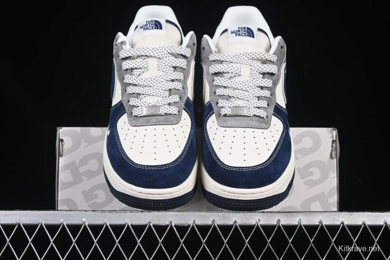 Nike Air Force 1 '07 Low The North Face Collaboration Beige Grey Navy Swoosh Casual Sneakers - XZ6188-975