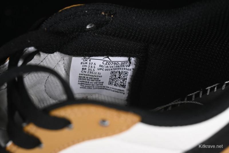 Nike Air Jordan 1 Low OG AJ1 White Yellow Black Swoosh Casual Sneakers - CZ0790-107