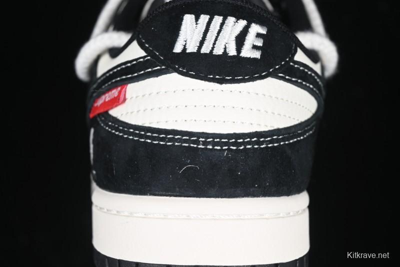 Nike SB Dunk Low Carhartt x Supreme Collaboration - Strap Black Hook Anniversary High-End Custom Low-Top Casual Skate Shoes - YX5066-237