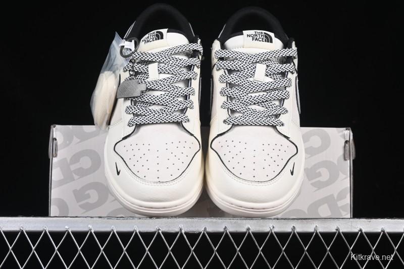 Nike SB Dunk Low The North Face x CDG Triple Collaboration Black Letter Grey Swoosh Anniversary Custom Low-Top Casual Skate Shoes - DM6868-029