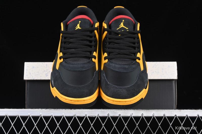 Nike Air Jordan 4 Remastered Retro Sneakers in White Green with Gum Sole - FQ7939-007