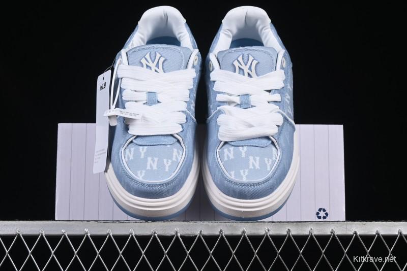 New York Yankees Chunky Liner Mid Denim Monogram Platform Sandals - 3ASXD065N50BLS