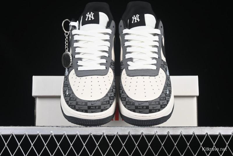 Nike Air Force 1 '07 Low MLB Collaboration Dark Checkered Beige Low-Top Casual Sneakers - DF0188-038