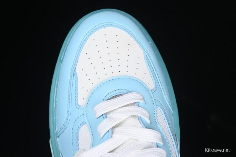 Christian Louboutin Funnyto Flat Comfortable Fashion Low-Top Sneakers with Raw Ice Blue Sole - X.D4