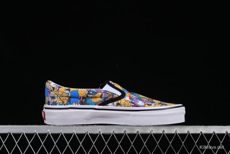 Vans Slip-on Pro Simpson Family All Over Print Low Top Skate Shoes - VN0A3WMD1TJ