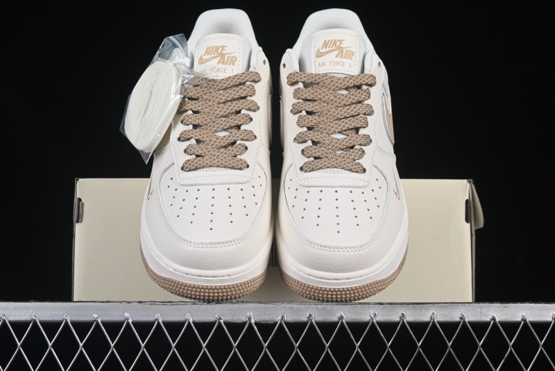 Nike Air Force 1 '07 Low QR Code Metallic Gold Star Sneakers Low-Top Casual Shoes - CU1836-965