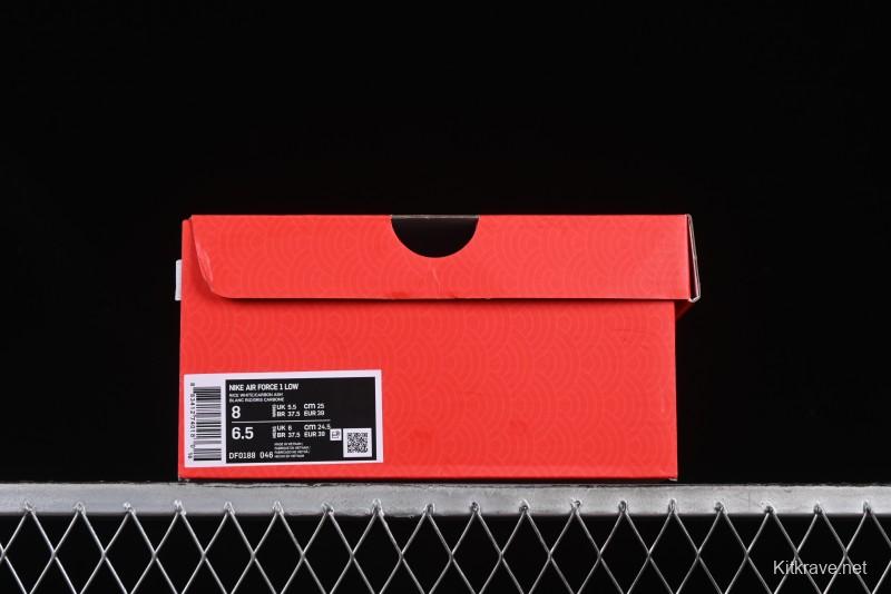 Nike Air Force 1 '07 Low Nezha Collaboration Grey Red Swoosh Casual Sneakers - DF0188-046