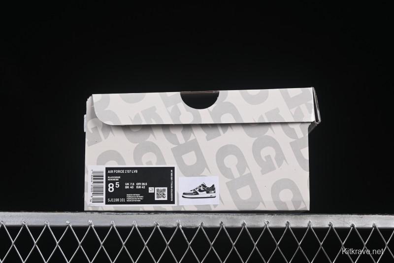 Nike Air Force 1 '07 Low The North Face Collaboration Suede Black Drawstring Casual Sneakers - SJ1198-101