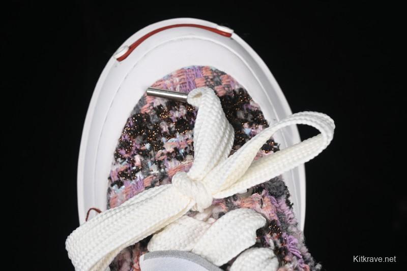 SMILEREPUBLIC SMILE Canvas Sneakers with Cut Wool Fringe and Unique Weaving - G.D4