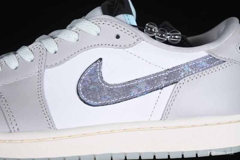 Nike Air Jordan 1 Low OG CNY AJ1 Snake Year Limited Silver Snake Low-Top Retro Basketball Shoes - HF3144-100