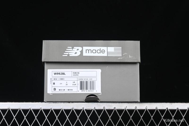 New Balance Made In USA 992 Classic Retro Running Shoes with Superior Cushioning - M992BL