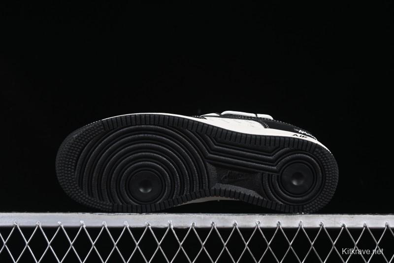 Nike Air Force 1 '07 Low Stussy Collaboration Black White Lace-Up Low-Top Casual Sneakers - SJ1198-108