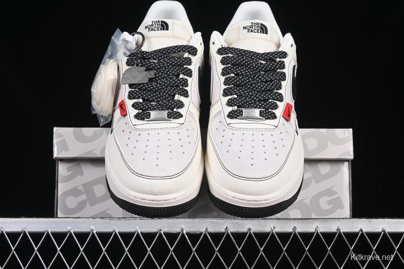Nike Air Force 1'07 Low The North Face Collaboration Beige Black Red Label Casual Sneakers - BB7518-010