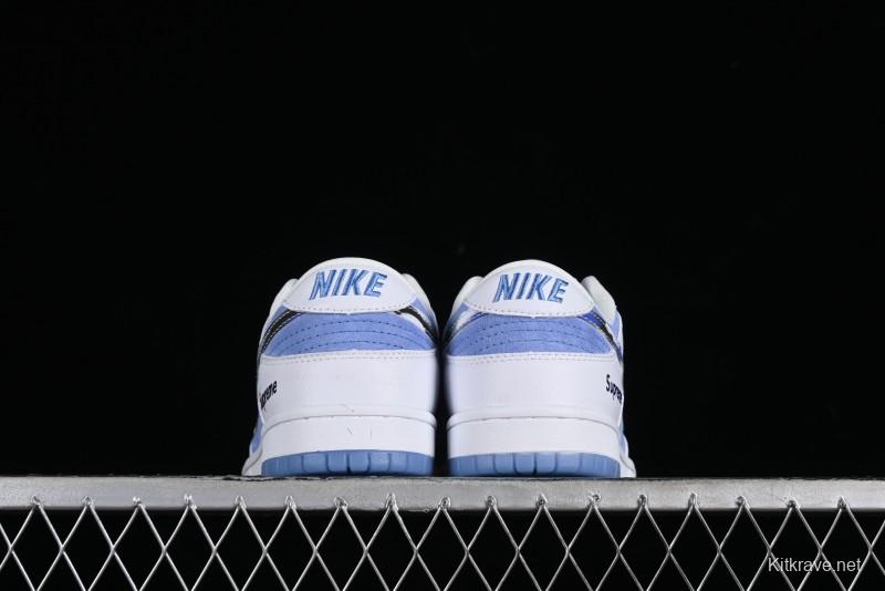 Supreme x Nike SB Dunk Low Royal Blue Anniversary High-End Custom Casual Skate Shoes - JH8039-936