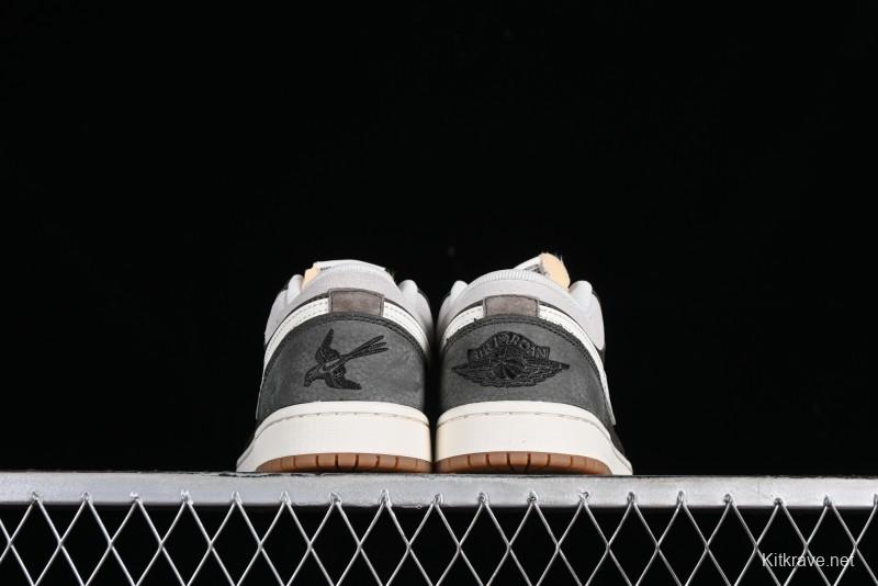 Nike Air Jordan 1 Low "Snkrs Day" Casual Sneakers with Grey Toe Design - FD0399-004