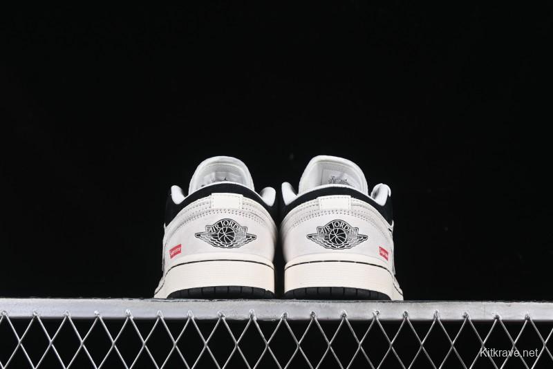 Nike Air Jordan 1 Low Supreme Collaboration Spider Custom High-End Retro Basketball Shoes - XS6086-007