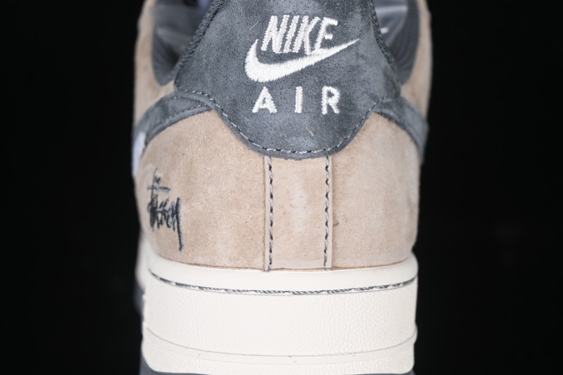 Nike Air Force 1 '07 Low Stussy Collaboration - Lambskin Brown Low-Top Casual Sneakers - XZ6188-888