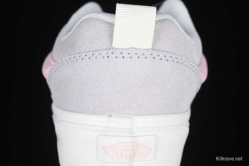 Vans Knu Skool Low-Top Retro Casual Vulcanized Sneakers in Off-White Pink - VN0009QPNK