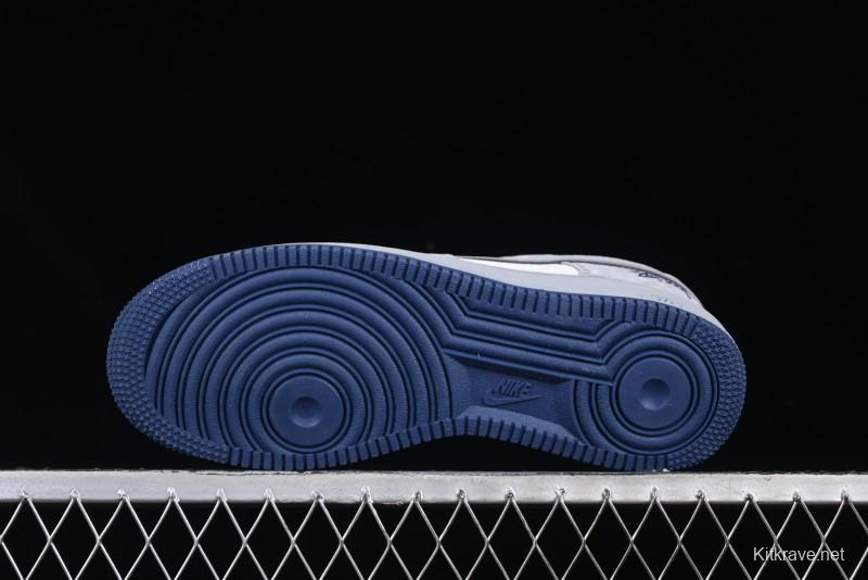 Nike Air Force 1 '07 Low Stussy Collaboration Grey Blue Pig Bear AF1 Low Top Casual Sneakers - DF0188-017