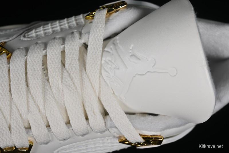 Nike Air Jordan 4 Retro Sneakers with Metallic Gold Design - AQ9129-170