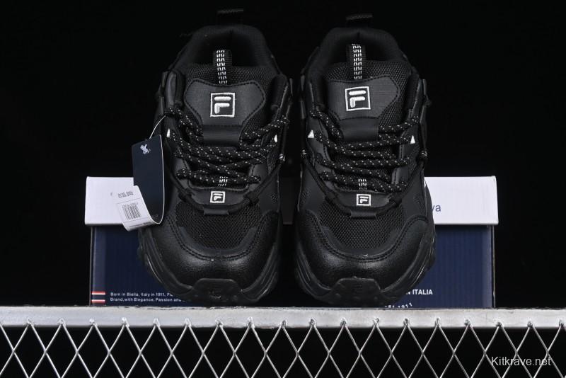 Fila Fusion Retro Mars Running Shoes with Lace-Up Design and Cushioned Sole - F12W422103FBK