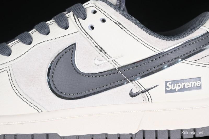 Nike SB Dunk Low Supreme Anniversary Customized Casual Skate Shoes with Double Mini Swoosh - XX3168-303