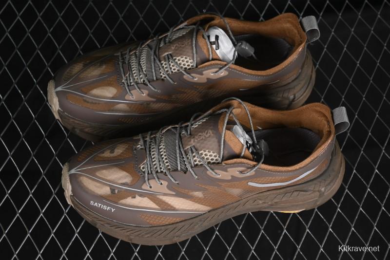 HOKA ONE ONE Satisfy Running Mafate Trail Low-Cut Cushioned Outdoor Hiking Shoes - 1157050 RBBR